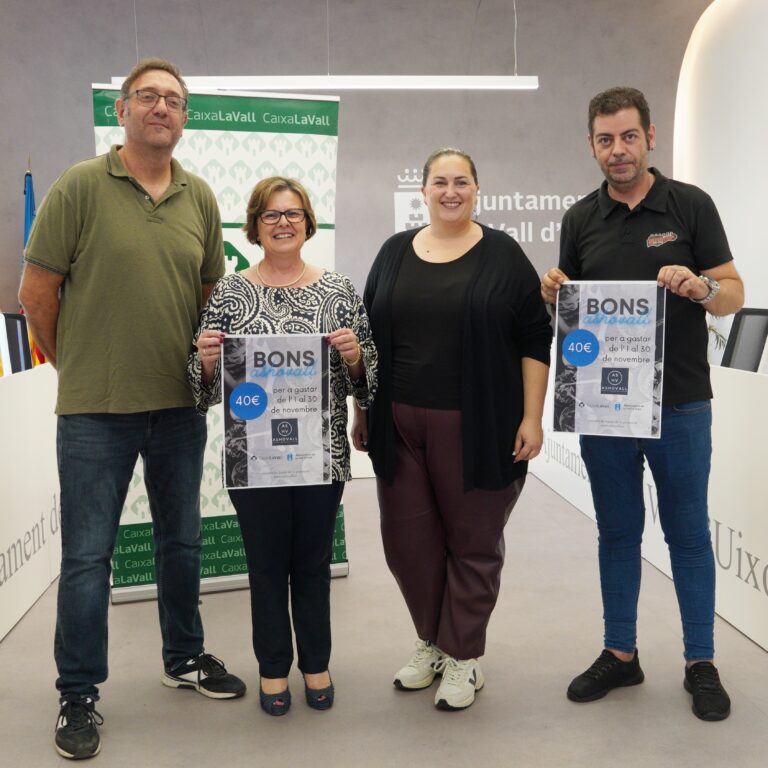 El Ayuntamiento de la Vall d’Uixó colabora con Ashovall para lanzar 375 bonos para gastar en la hostelería local