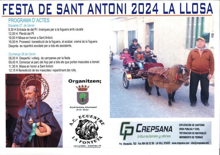 La Llosa se prepara para la fiesta de Sant Antoni