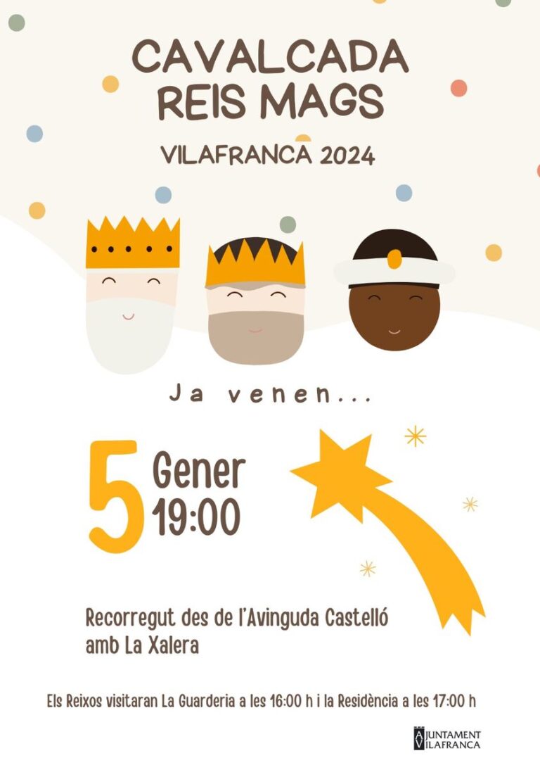 Los Reyes Magos llegarán a Vilafranca por la avenida Castelló
