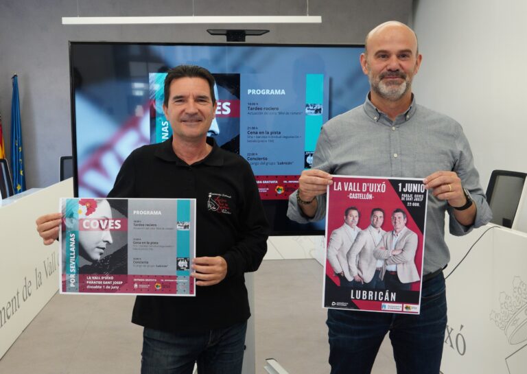 El Ayuntamiento de la Vall d’Uixó presenta el evento Coves por sevillanas del 1 de junio
