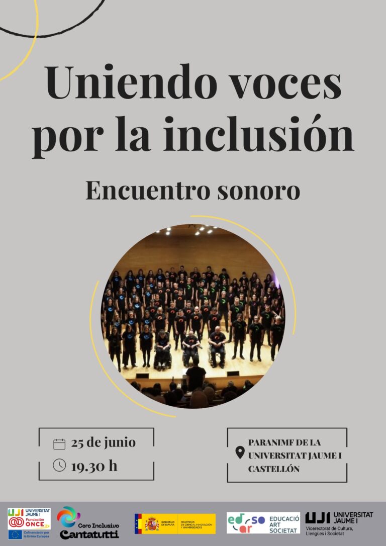 Coro Inclusivo Cantatutti de la Universitat de Saragossa actuarà al Paranimf de l’UJI el 25 de juny