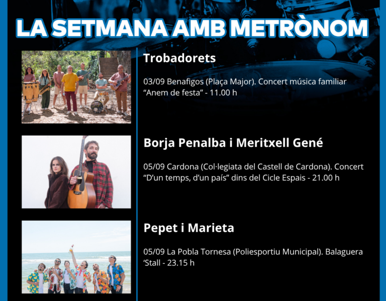 Trobadorets y Pepet i Marieta llevan la música en directo a Benafigos y la Pobla Tornesa